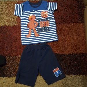 boys 4t elmo shorts set